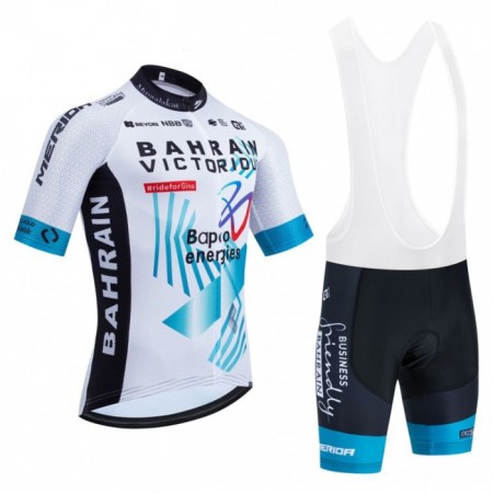 Cykeltøj + Cykelshorts 2025 Bahrain Victorious Hvid